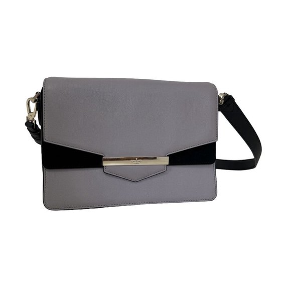Kate Spade Carmel Court Small Kaela Lavender/Black Leather & Suede Crossbody Bag - Picture 5 of 15
